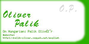 oliver palik business card